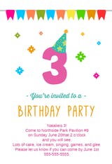 3rd Birthday Party - Invitación de Cumpleaños